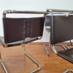 Set Of 4 Bauhaus B33 Dark Brown Dining Chairs By Marcel Breuer For Gavina, Italy 70s