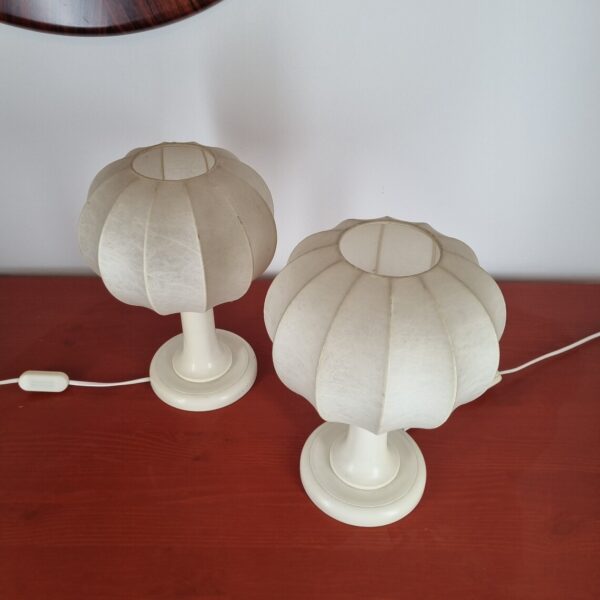 Pair Of Vintage Cocoon Night Lamps, Italy 70s