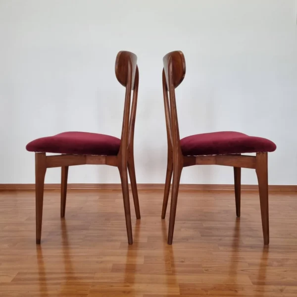 Set Of 6 Italian Dining Chairs, Ico Parisi Style, 60s