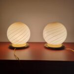 Pair Of Murano Glass Night Lamps, Italy 70s