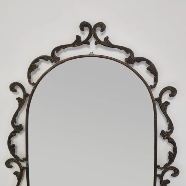Vintage Brass Mirror, Italy 50s