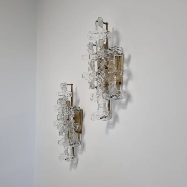 Vintage Murano Glass Wall Lamps, Toni Zucchieri Design, Italy 70s