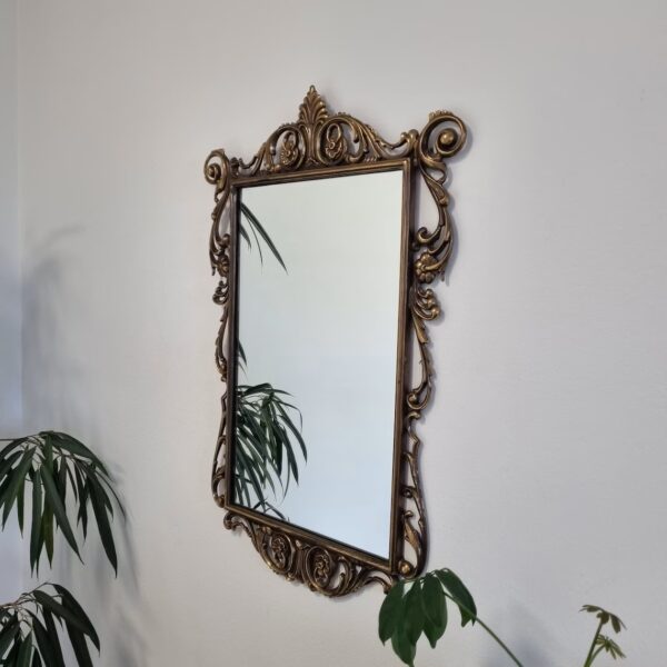 Vintage Brass Mirror, Italy 50s