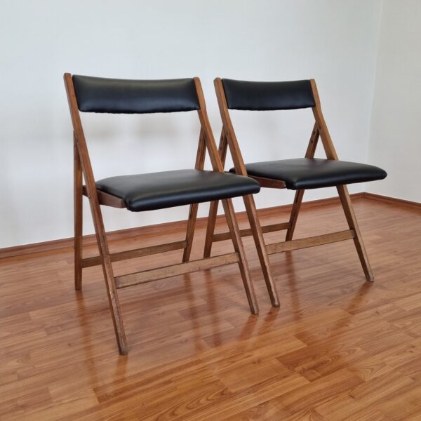 Pair Of Mid-Century Folding Chairs EDEN By Gio Ponti, Italy, 70s