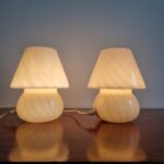 PAIR of Murano Glass Night lamps, Italy 80s