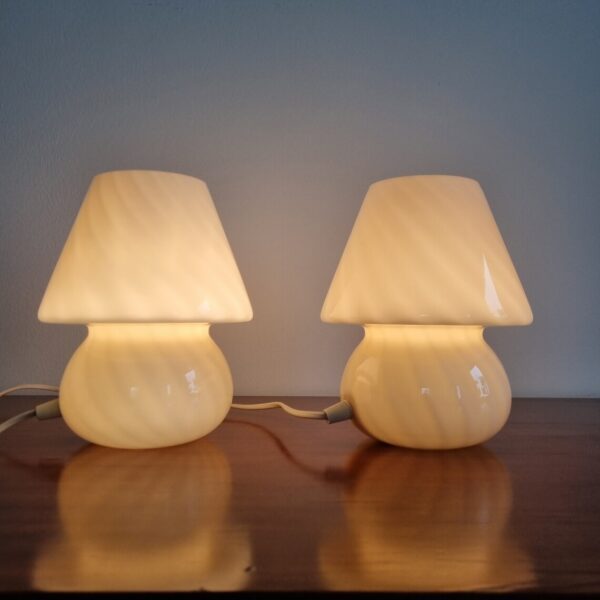 PAIR of Murano Glass Night lamps, Italy 80s