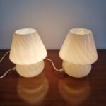 PAIR of Murano Glass Night lamps, Italy 80s