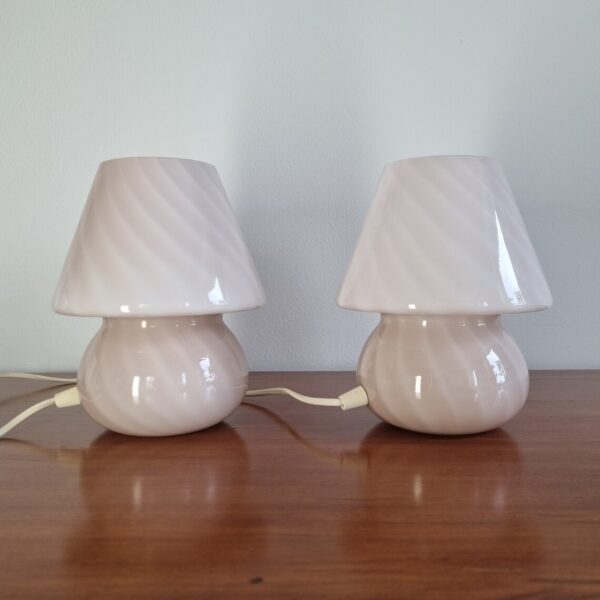 PAIR of Murano Glass Night lamps, Italy 80s