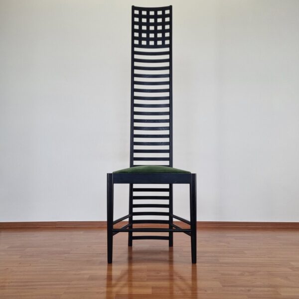Mid-Century Modern Italian Hill House Dining Chair by Charles Rennie Mackintosh, Cassina, Italy 80s
