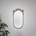 Large Vintage Brass Mirror, Italy 60s