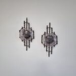 Pair Of Vintage Brutalist Wall Lamps, Italy 70s
