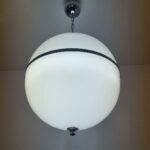Vintage White Pendant Lamp, Italy 70s