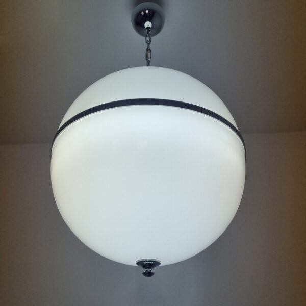 Vintage White Pendant Lamp, Italy 70s