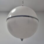 Vintage White Pendant Lamp, Italy 70s