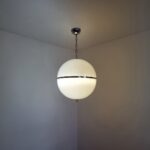 Vintage White Pendant Lamp, Italy 70s