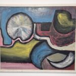 Mid Century Abstract Painting, Oil On Wood Original Painting, Italy 1976
