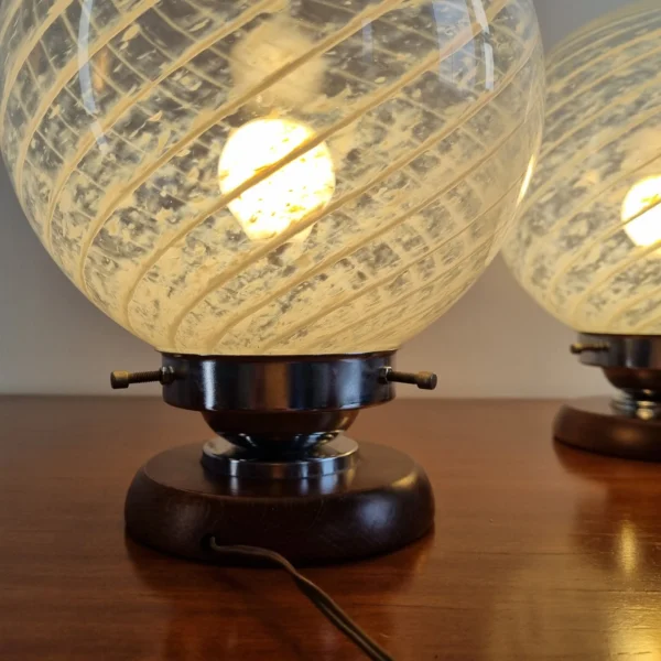 Pair Of Murano Glass Night Lamps, Italy 60s