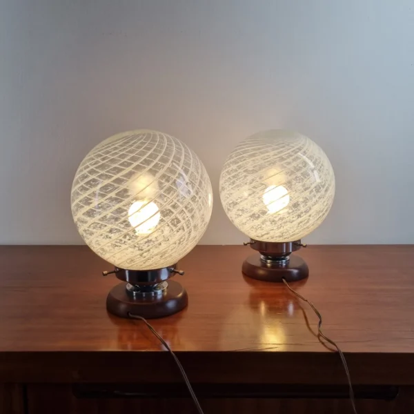 Pair Of Murano Glass Night Lamps, Italy 60s