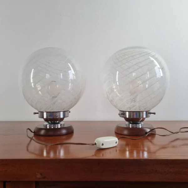 Pair Of Murano Glass Night Lamps, Italy 60s