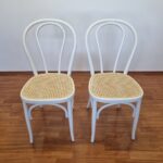 Pair Of Thonet Style Dining Chairs, Cane Chairs, Italy 90s