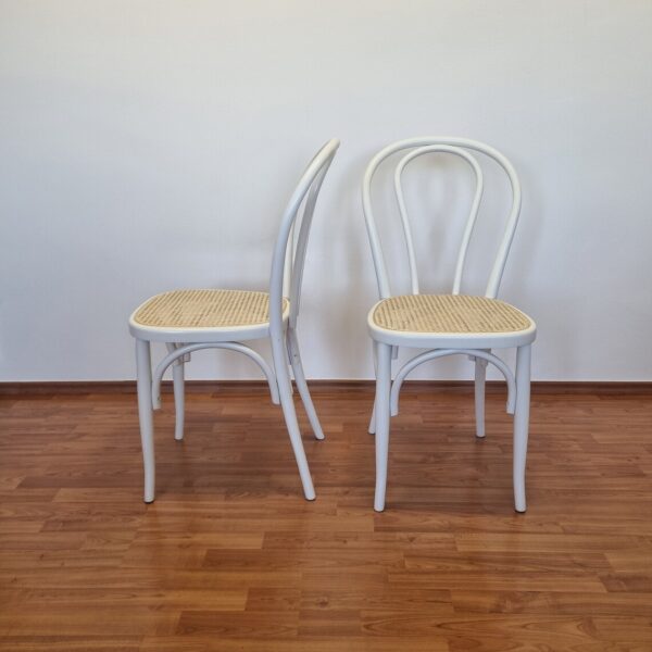 Pair Of Thonet Style Dining Chairs, Cane Chairs, Italy 90s