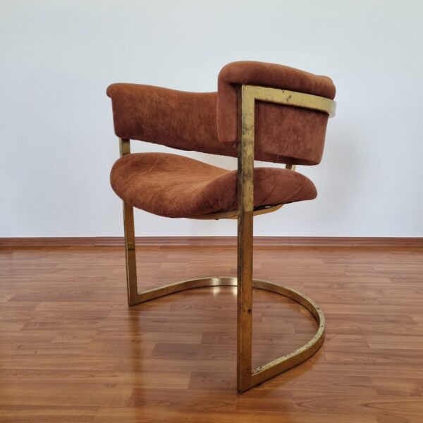 Vintage Brass Dining Chair by Vittorio Introini For Mario Sabot, Italy 70s