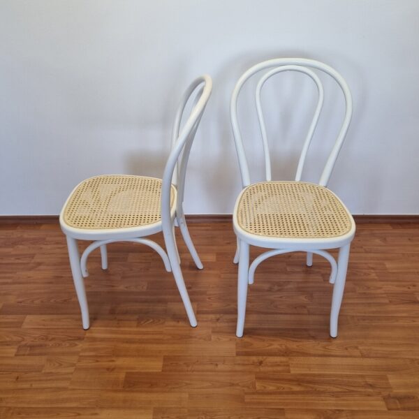 Pair Of Thonet Style Dining Chairs, Cane Chairs, Italy 90s