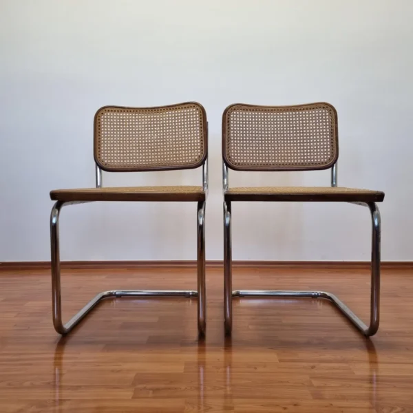 Pair Of Mid Century Modern Marcel Breuer Cesca Chairs, Italy, 80s