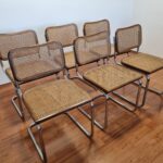 Set of 6 Mid Century Modern Marcel Breuer Cesca Chairs, Italy 80s