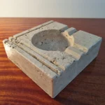 Vintage Travertine Ashtray By Enzo Mari For Fratelli Manelli, Italy 70s