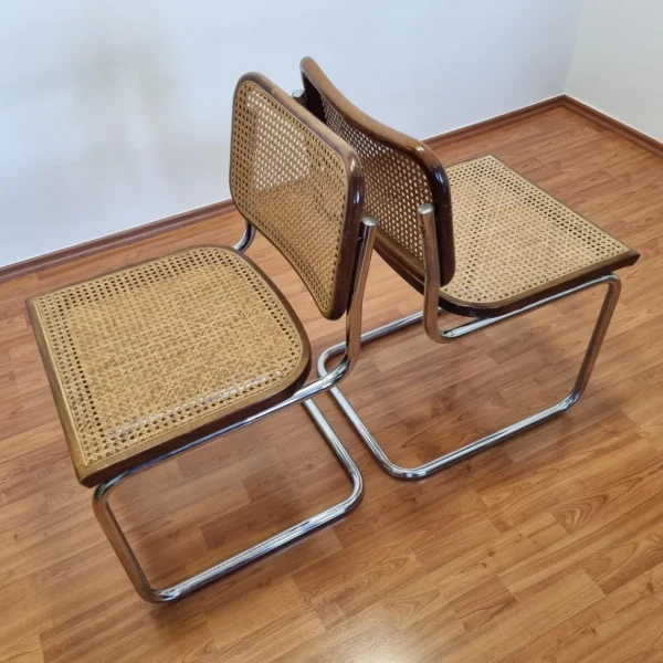 Pair Of Mid Century Modern Marcel Breuer Cesca Chairs, Italy, 80s