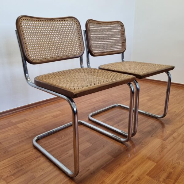 Set of 6 Mid Century Modern Marcel Breuer Cesca Chairs, Italy 80s