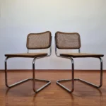 Pair Of Mid Century Modern Marcel Breuer Cesca Chairs, Italy, 80s