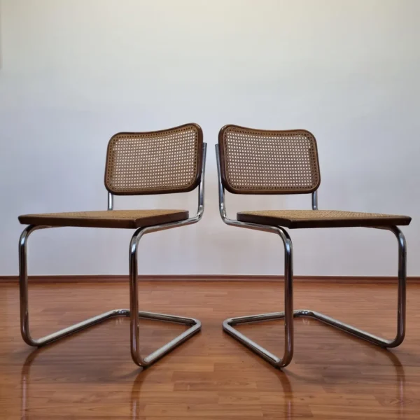 Pair Of Mid Century Modern Marcel Breuer Cesca Chairs, Italy, 80s