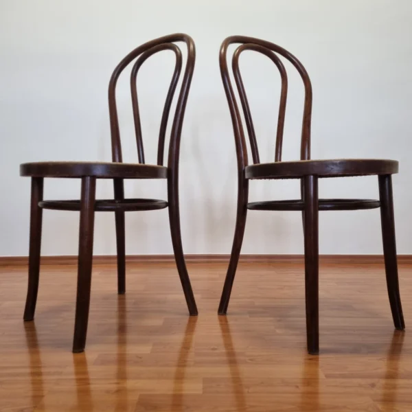 Pair Of Thonet Style Dining Chairs, Cane Dining Chairs, Italy 60s