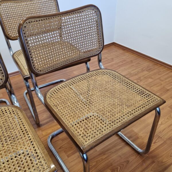 Set of 6 Mid Century Modern Marcel Breuer Cesca Chairs, Italy 80s