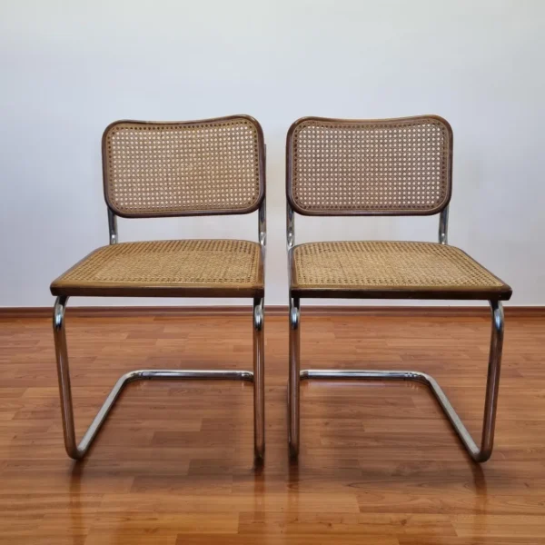 Pair Of Mid Century Modern Marcel Breuer Cesca Chairs, Italy, 80s