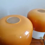 Pair Of Space Age Night Lights, Mushroom Table Lamps, H. Guzzini for Meblo, Yugoslavia 70s