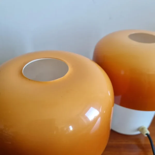 Pair Of Space Age Night Lights, Mushroom Table Lamps, H. Guzzini for Meblo, Yugoslavia 70s