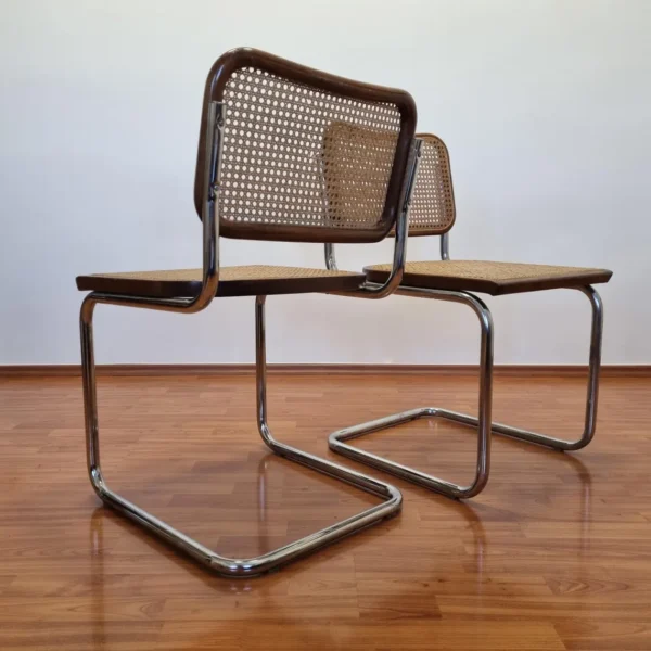 Pair Of Mid Century Modern Marcel Breuer Cesca Chairs, Italy, 80s