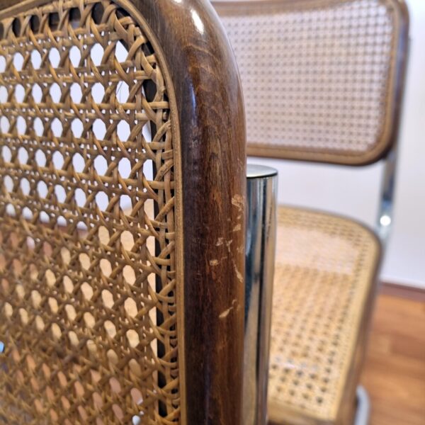 Set of 6 Mid Century Modern Marcel Breuer Cesca Chairs, Italy 80s