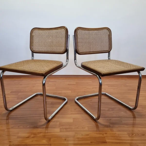 Pair Of Mid Century Modern Marcel Breuer Cesca Chairs, Italy, 80s