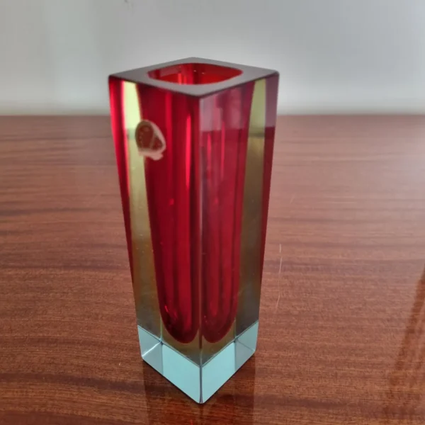 Set of 2 Murano Sommerso Glass Vases by Flavio Poli for Alessandro Mandruzzato, Italy 70s