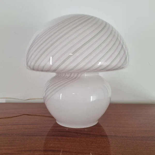 Mid Century Large Murano Glass Mushroom Table Lamp, Italy 70s