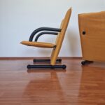 Pair Of Yellow T-Line Armchairs By Burkhard Voghterr For Arflex, 80s
