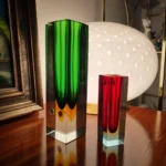 Set of 2 Murano Sommerso Glass Vases by Flavio Poli for Alessandro Mandruzzato, Italy 70s