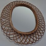 Vintage Bamboo Mirror by Franco Albini for Bonacina, Italy 60s