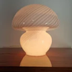 Mid Century Large Murano Glass Mushroom Table Lamp, Italy 70s