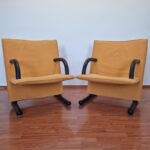 Pair Of Yellow T-Line Armchairs By Burkhard Voghterr For Arflex, 80s