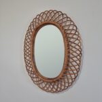 Vintage Bamboo Mirror by Franco Albini for Bonacina, Italy 60s